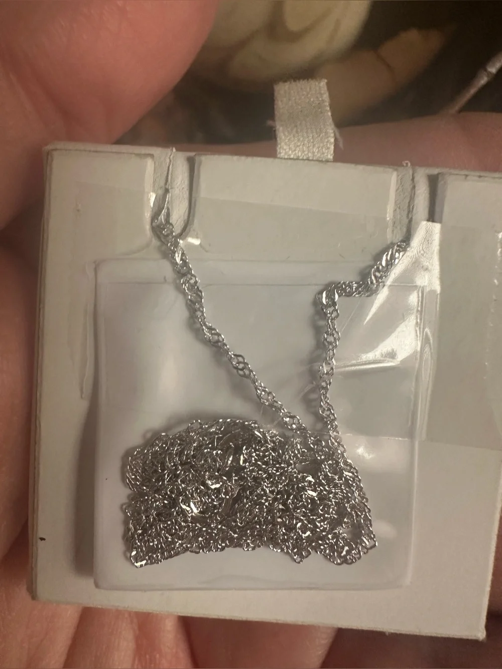 Ladies two toned cross pendant with cubic zirconias 18”new in box